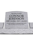 24″ x 10″ x 16″ Slant Headstone with 36″ Base & Two Vases