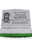 30″ x 10″ x 16″ Slant Headstone with 36″ Base