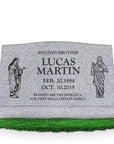 30″ x 10″ x 16″ Serp Top Slant Headstone: polished front and back; 36″ base; Single/Artwork