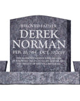 24″ x 6″ x 24″ Upright Headstone with 40" Base & Two Vases