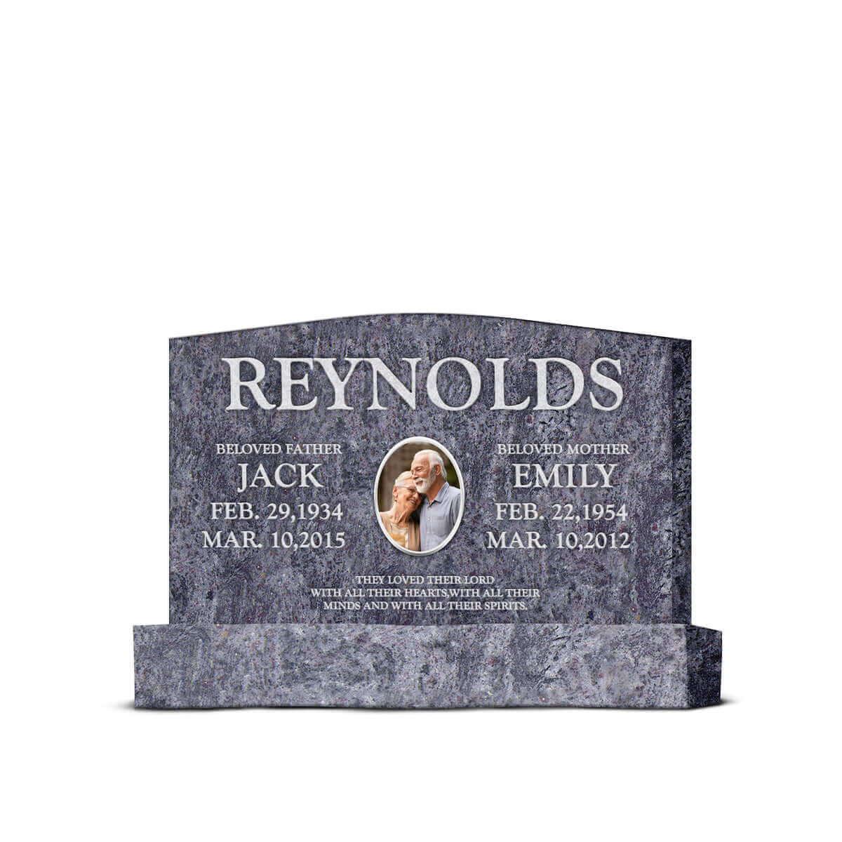42″ x 6″ x 24″ Upright Headstone with 54″ Base