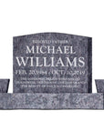24″ x 6″ x 20″ Upright Headstone with 40" Base & Two Vases