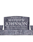42″ x 6″ x 24″ Upright Headstone with 54″ Base & Two Vases