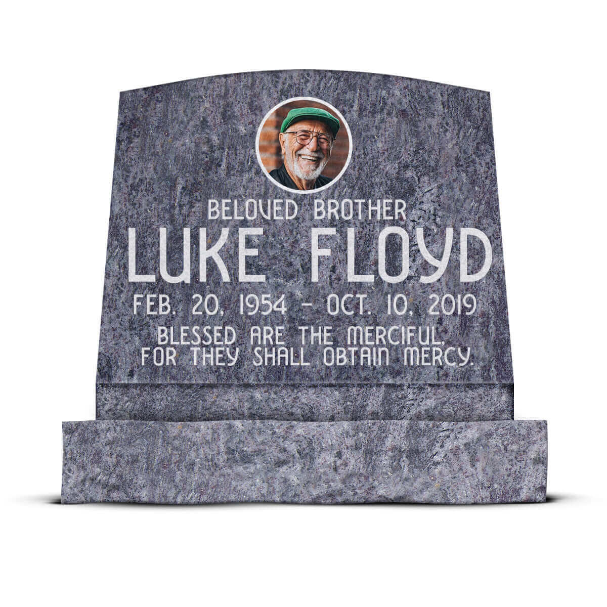 20″ x 10″ x 16″ Slant Headstone with 24″ Base