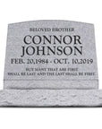 24″ x 10″ x 16″ Slant Headstone with 30″ Base