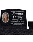 24″ x 10″ x 16″ Serp Top Slant Headstone with 34″ Base & Vase