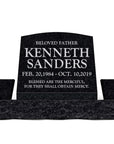 20″ x 10″ x 16″ Slant Headstone with 34″ Base & Two Vases