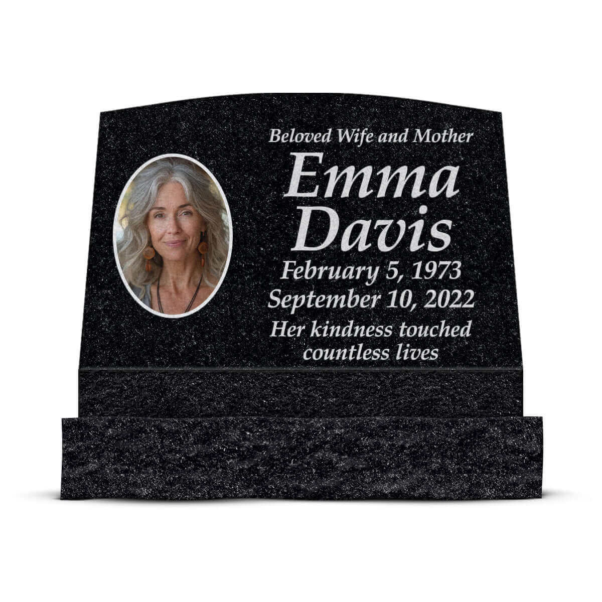 24″ x 10″ x 16″ Slant Headstone with 30″ Base