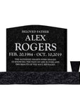 24″ x 6″ x 20″ Upright Headstone with 36″ Base & Vase
