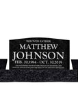 42″ x 6″ x 24″ Upright Headstone with 54″ Base & Two Vases