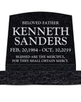 20″ x 10″ x 16″ Slant Headstone with 24″ Base