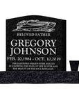 24″ x 6″ x 24″ Upright Headstone with 36″ Base & Vase