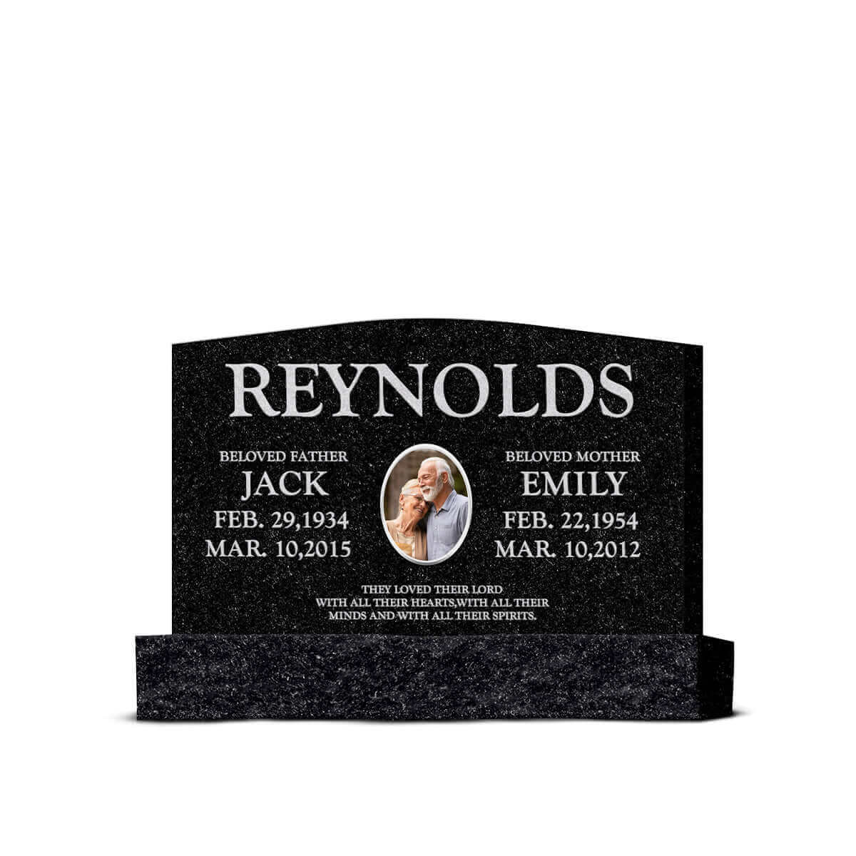 42″ x 6″ x 24″ Upright Headstone with 54″ Base
