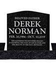 24″ x 6″ x 24″ Upright Headstone with 40" Base & Two Vases