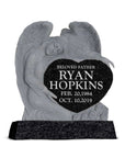 36″ x 8″ x 36″ Angel Holding Heart with 48” Bevel Base