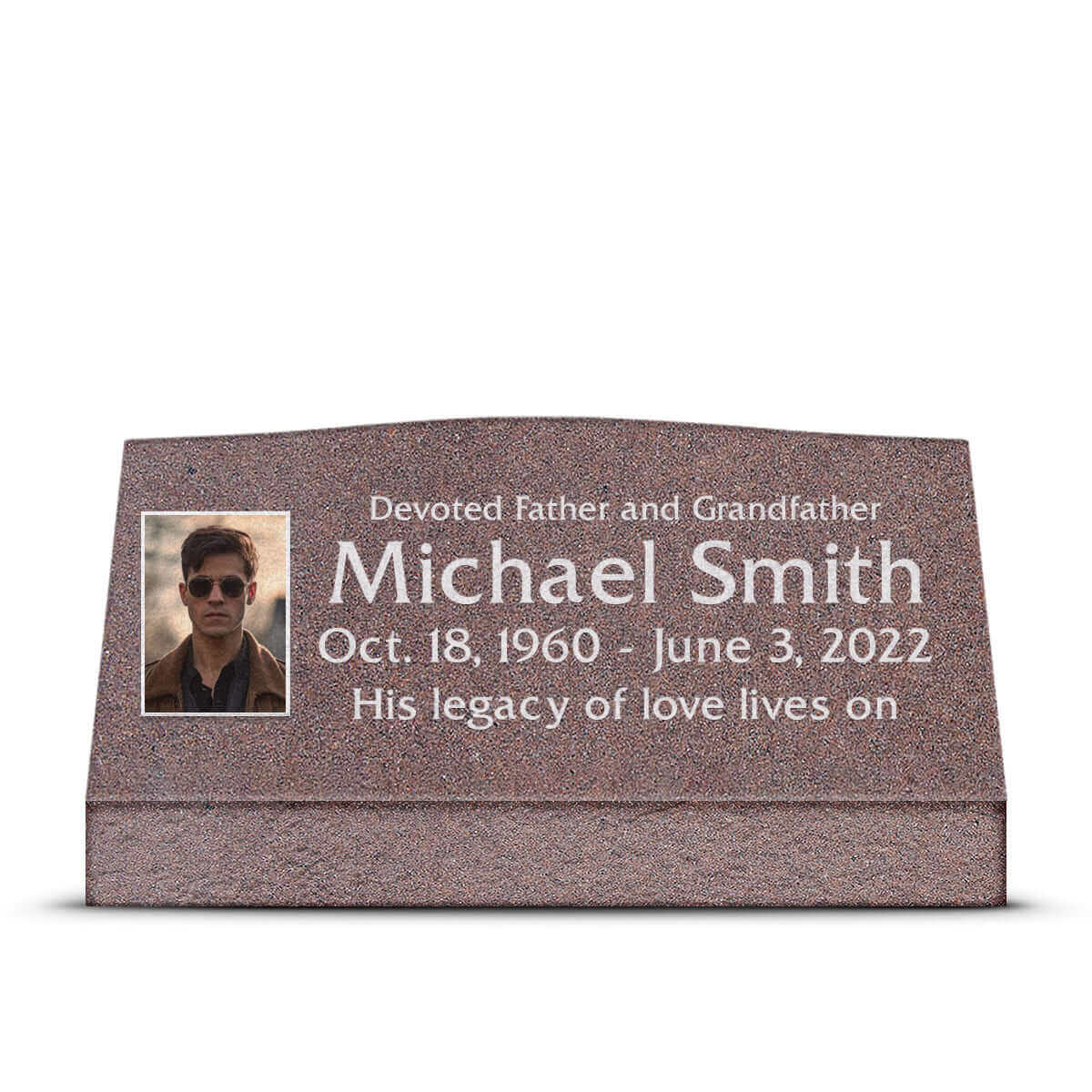 36″ x 10″ x 16″ Slant Headstone