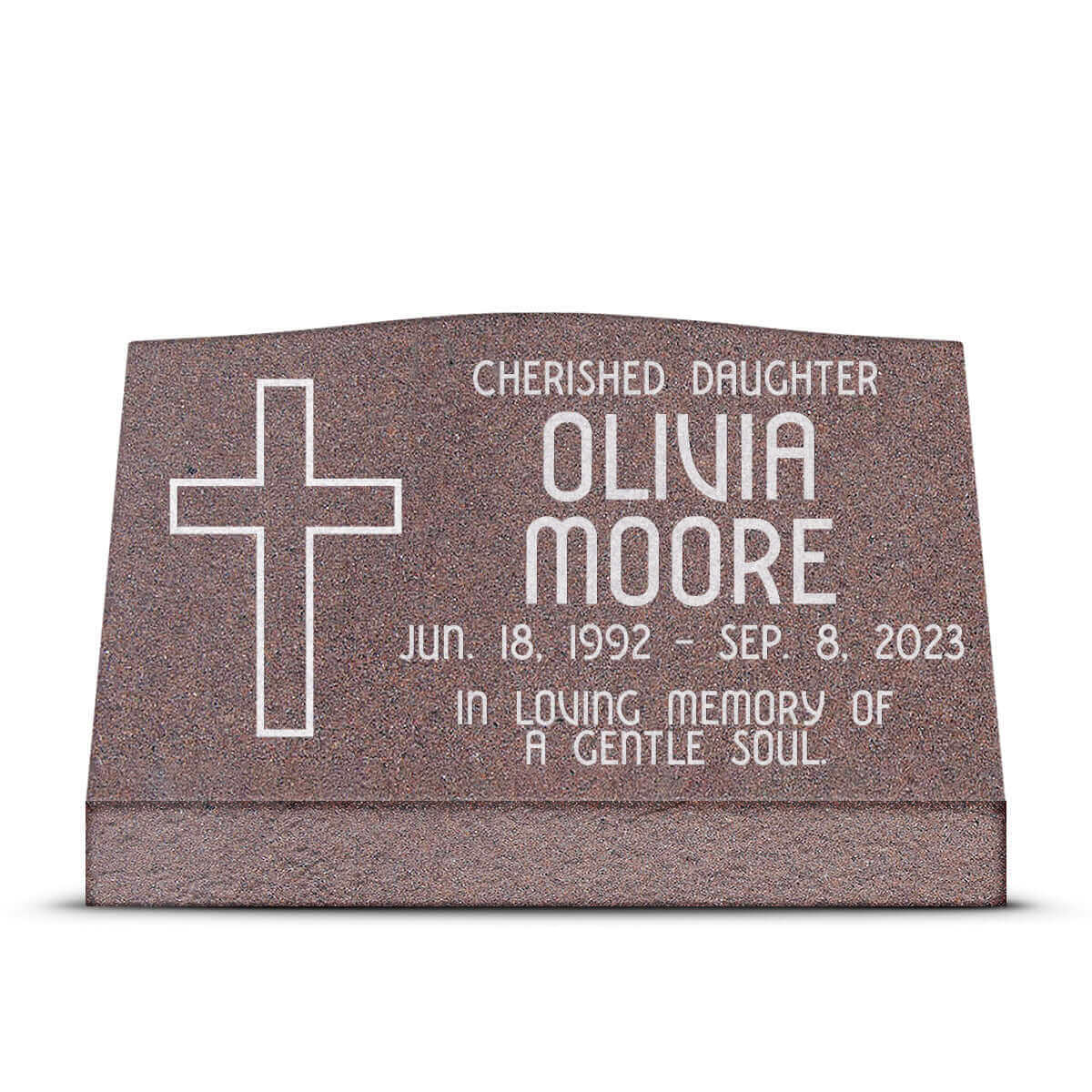 30″ x 10″ x 16″ Slant Headstone