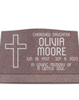 30″ x 10″ x 16″ Slant Headstone