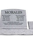 24″ x 10″ x 16″ Serp Top Slant Headstone with 34″ Base & Vase