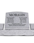 24″ x 10″ x 16″ Slant Headstone with 36″ Base & Two Vases