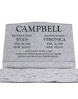 30″ x 10″ x 16″ Slant Headstone with 36″ Base