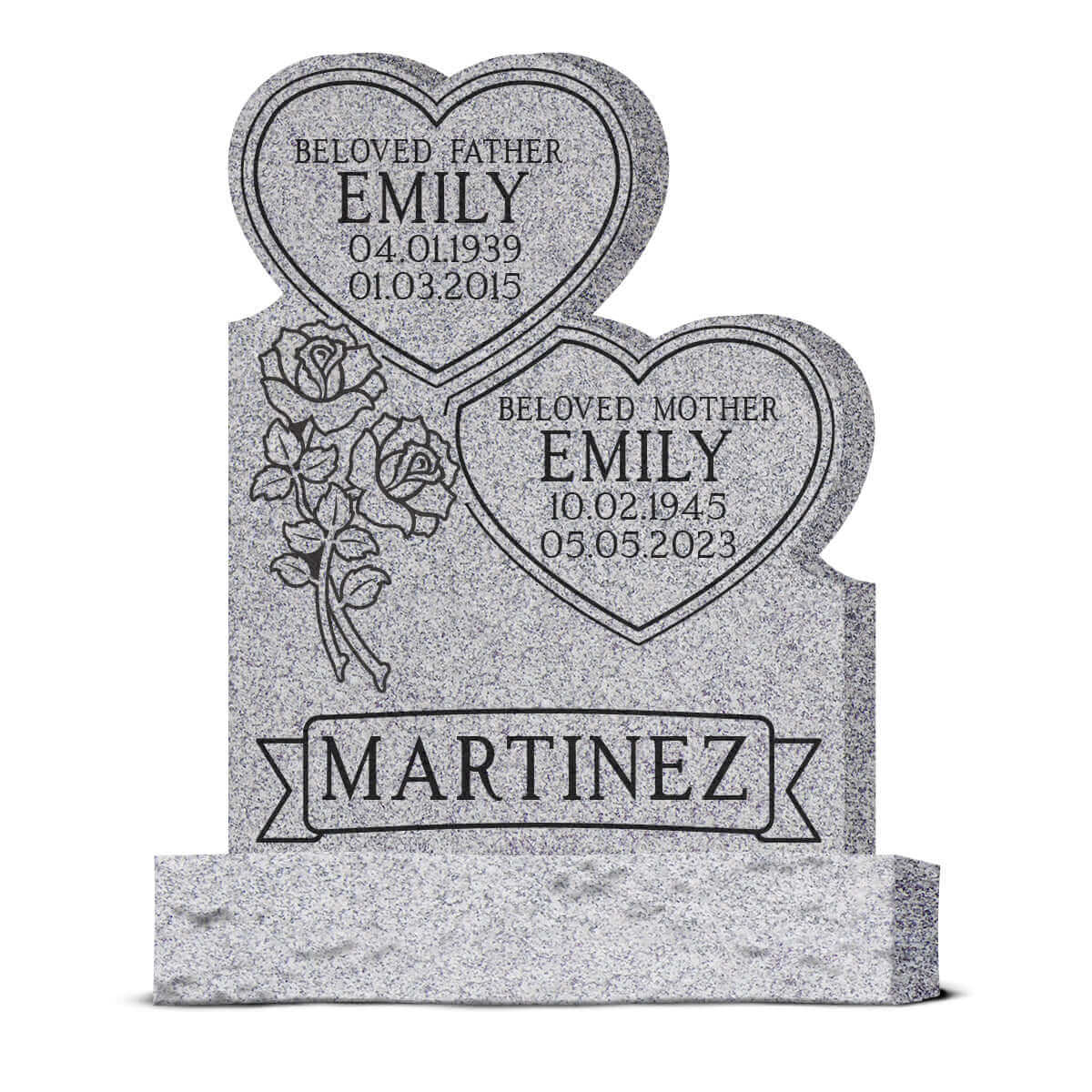34″ x 6″ x 44″ Double Stacked Heart with 48” base