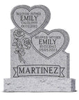 34″ x 6″ x 44″ Double Stacked Heart with 48” base