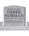 24″ x 6″ x 24″ Upright Headstone with 40" Base & Two Vases