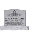 24″ x 6″ x 20″ Upright Headstone with 36″ Base