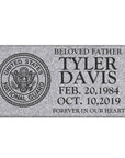 16″ x 8″ x 3″ Flat Headstone
