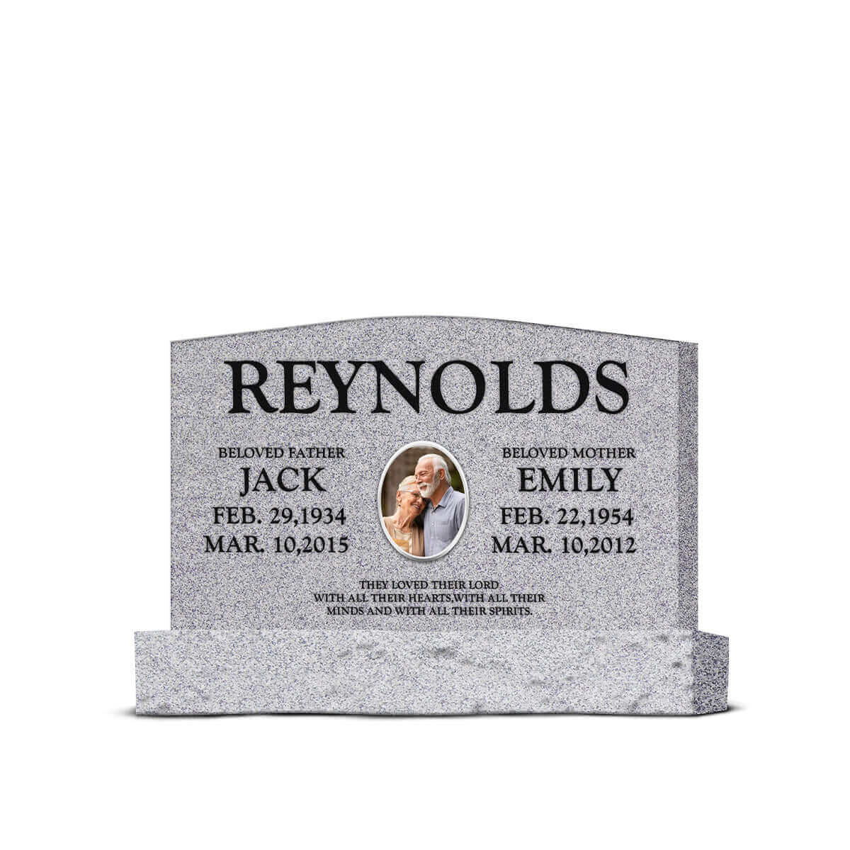 42″ x 6″ x 24″ Upright Headstone with 54″ Base
