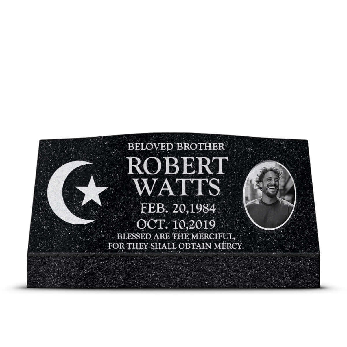 36″ x 10″ x 16″ Slant Headstone