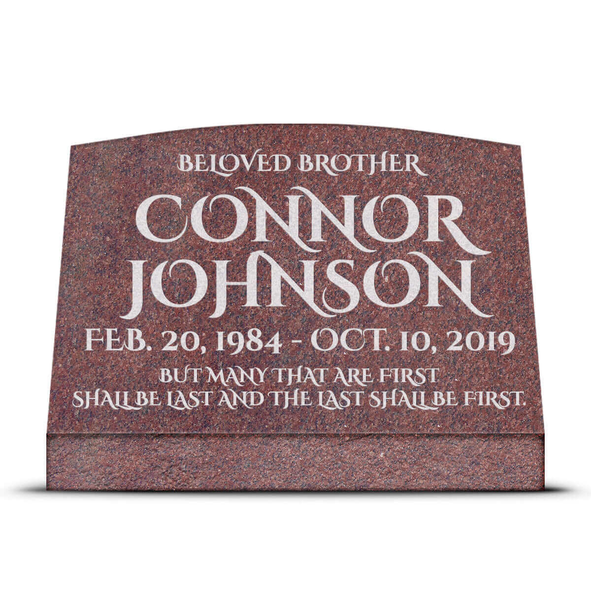 24″ x 10″ x 16″ Slant Headstone