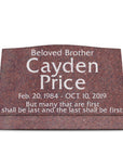 30″ x 10″ x 16″ Slant Headstone