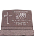 30″ x 10″ x 16″ Slant Headstone with 36″ Base