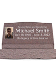 36″ x 10″ x 16″ Slant Headstone with 42″ Base