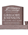 24″ x 6″ x 24″ Upright Headstone with 36″ Base & Vase