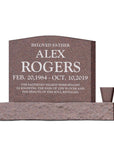 24″ x 6″ x 20″ Upright Headstone with 36″ Base & Vase