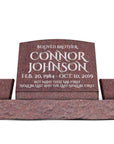 24″ x 10″ x 16″ Slant Headstone with 36″ Base & Two Vases