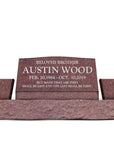 36″ x 10″ x 16″ Slant Headstone with 52″ Base & Two Vases