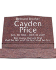 30″ x 10″ x 16″ Slant Headstone with 36″ Base
