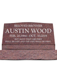 36″ x 10″ x 16″ Slant Headstone with 42″ Base