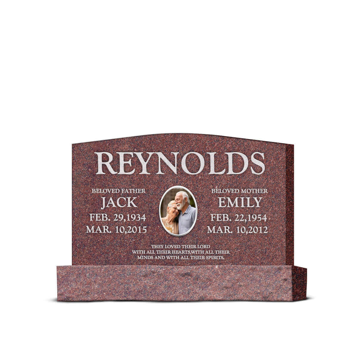 42″ x 6″ x 24″ Upright Headstone with 54″ Base