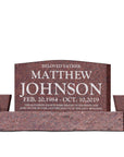 42″ x 6″ x 24″ Upright Headstone with 54″ Base & Two Vases