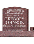 24″ x 6″ x 24″ Upright Headstone with 36″ Base & Vase