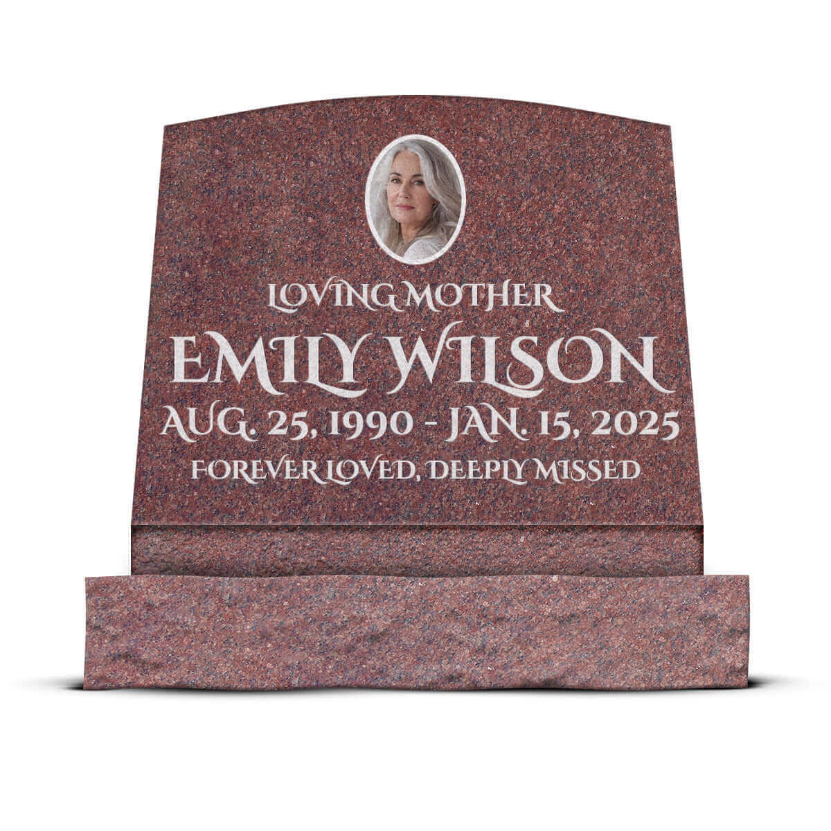 20″ x 10″ x 16″ Slant Headstone with 24″ Base