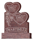 34″ x 6″ x 44″ Double Stacked Heart with 48” base