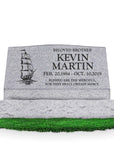36″ x 10″ x 16″ Slant Headstone with 42″ Base