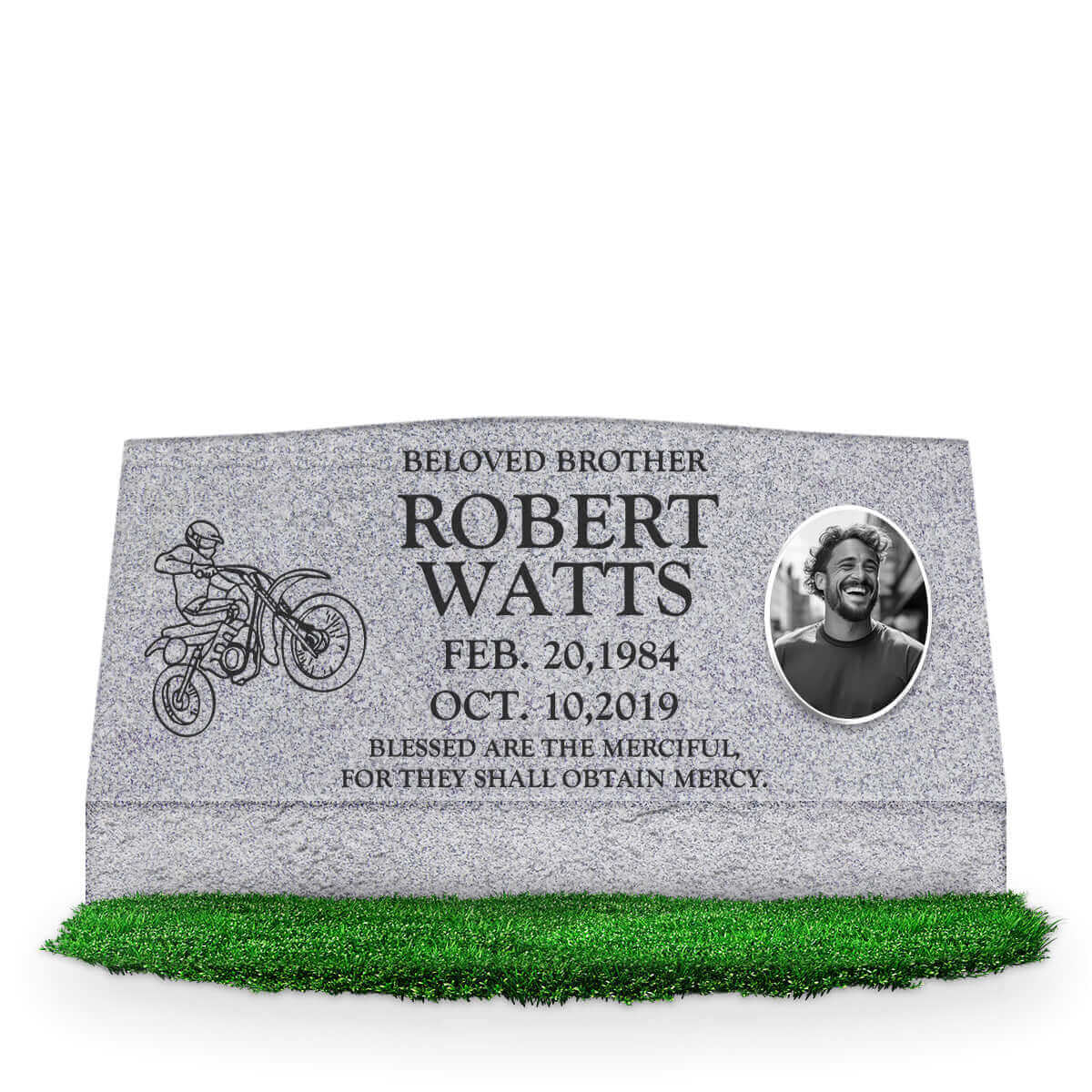 36″ x 10″ x 16″ Slant Headstone
