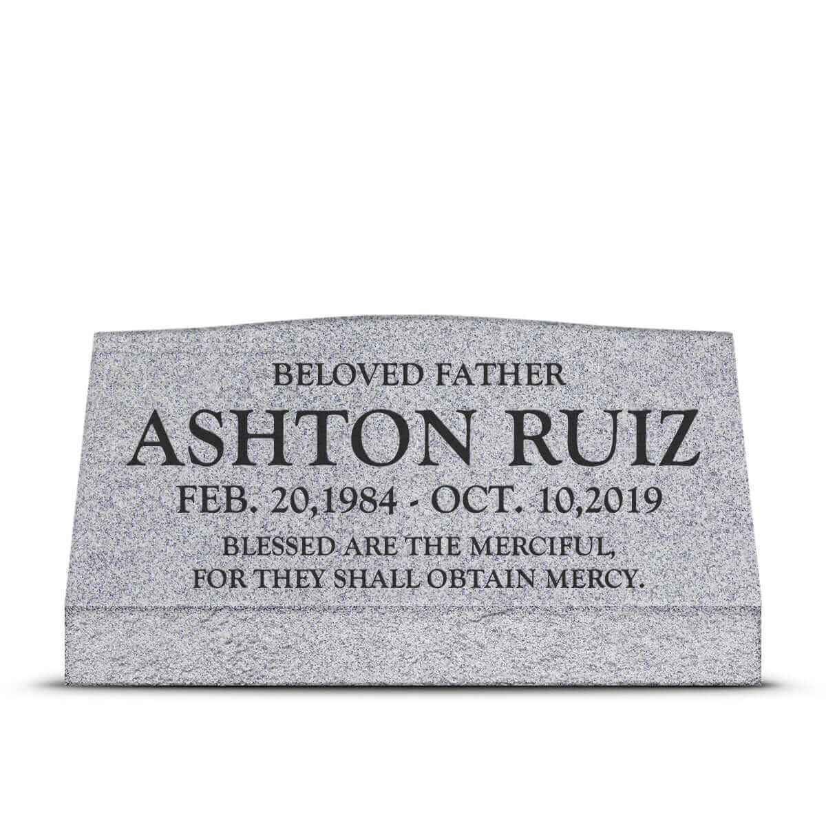 36″ x 10″ x 16″ Slant Headstone